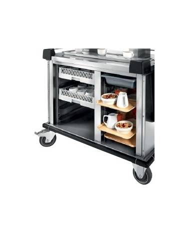 Carrello per prime colazioni in acciaio inox 18/10 - 2 vani a giorno - capacità 5xGN1/1 + 5 cesti 50x50 -cm 117,5x71,5x94h