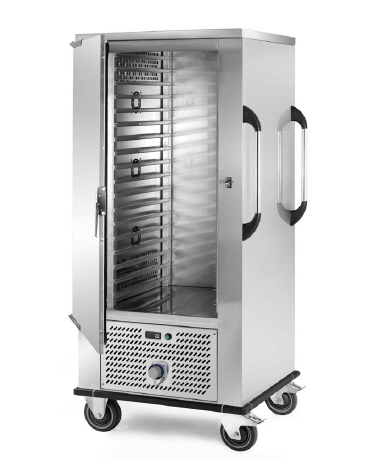 Carrello refrigerato in acciaio inox 18/10 AISI 304 - 2 GN 1/1 - cm 95x83x200h