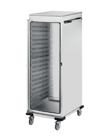 Armadio/carrello portateglie neutro in acciaio inox 18/10 AISI 304 - 18 teglie GN 1/1 - cm 53x78x187h