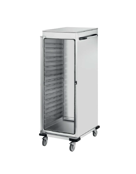 Armadio/carrello portateglie neutro in acciaio inox 18/10 AISI 304 - 18 teglie GN 1/1 - cm 53x78x187h