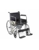 SEDIA A ROTELLE COMODA - PIEGHEVOLE - IN ACCIAIO CROMATO - PORTATA KG 100