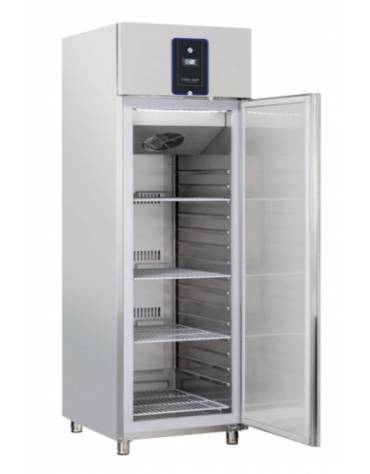 Armadio frigorifero inox 1 porta - Lt. 546 - Ventilato -2/+8°C - Tropicalizzato in Classe A - Guide stampate -cm 70x85x204,5h