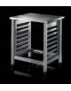 Supporto aperto forno in acciaio inox con portateglie  - Capacità N° 9 teglie GN 1/1 oppure 60x40 cm  -  Dimensioni cm 84x77x85h