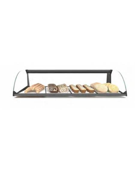 Vetrina bar neutra porta brioches in plexiglass e legno con 2 ripiani - mm 500x350x385h