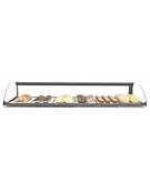 Vetrina bar neutra porta brioches in plexiglass e legno con 2 ripiani - mm 700x350x385h