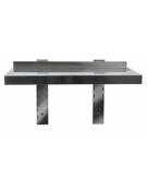 Mensola inox a muro con alzatina - Dimensioni cm 120x40x4h - Altezza staffa 40 cm