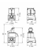 Combinato cutter tagliaverdure professionale con vasca da Lt 4,4 - Potenza 1.100 W - Con velocità variabile