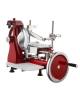 Affettatrice manuale a volano lama diametro cm.25 - Capacità di taglio mm 185x150 - Colore rosso - Corsa piatto cm 20,5