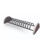Portabiciclette multiplo a 10 posti bifacciale, laterali in calcestruzzo colore bianco pietra cm 226x78x40h - Conforme ai CAM