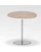 Tavolo riunione circolare tondo diametro cm 80 con gamba centrale in colore grigio-Piano in melaminico vari colori-Altezza cm 73
