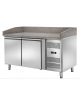 Banco pizza refrigerato ventilato, 2 porte, piano in granito - temperatura -2°+8°C - mm 1510x800x1050h