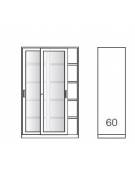 ARMADIO ANTE SCORREVOLI IN VETRO TEMPERATO CON SERRATURA cm. 120 x 60 x 200 h.