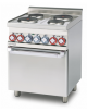 Cucina elettrica trifase-9,05kw, 4 piastre, forno elettrico multifunzione con camera cm 46x37x35h, porta cieca inox - cm 60x60x9
