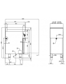 Cucina elettrica trifase-9,05kw, 4 piastre, forno elettrico multifunzione con camera cm 46x37x35h, porta cieca inox - cm 60x60x9