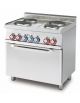 Cucina elettrica trifase-9,05kw, 4 piastre, forno elettrico multifunzione camera cm 64x37x35h, porta cieca inox - cm 80x60x90h
