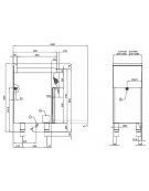 Cucina elettrica trifase-9,05kw, 4 piastre, forno elettrico multifunzione con camera cm 64x37x35h, porta cieca inox - cm 80x60x9