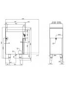 Cucina elett. trifase-12,05kw, 6 piastre, forno elett. multifunzione, camera cm 64x37x35h GN1/1, porta cieca inox - cm 100x60x90