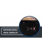 Vetrina riscaldata +30° / +60°C in acciaio colore nero con 3 griglie e ruote, potenza 800W - mm 1200x685x1385h