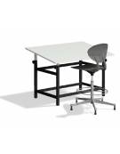 TAVOLO DA DISEGNO PIANO NOBILITATO BIANCO INCLINABILE CM 80X140 REGOLABILE IN ALTEZZA - CONFORME AI CAM