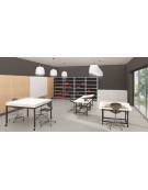 TAVOLO DA DISEGNO PIANO NOBILITATO BIANCO INCLINABILE CM 80X140 REGOLABILE IN ALTEZZA - CONFORME AI CAM