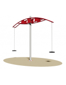 Bilanciere oscillante in acciaio zincato con sedili in gomma antiurto e asse centrale - cm 355x33x305h