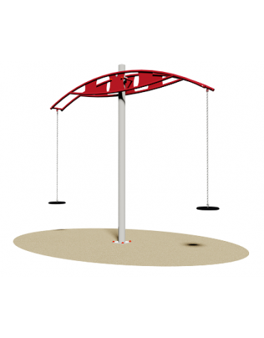 Bilanciere oscillante in acciaio zincato con sedili in gomma antiurto e asse centrale - cm 355x33x305h
