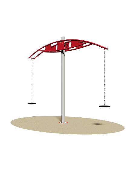 Bilanciere oscillante in acciaio zincato con sedili in gomma antiurto e asse centrale - cm 355x33x305h