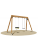 Altalena in legno 2 Posti ( 1 sedile piano e N° 1 sedile a gabbia)