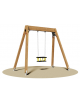 Altalena in legno 1 Posto (sedile piano) - cm 265x160x230h