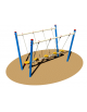 Passerella in acciaio zincato e verniciato per parco giochi con asse oscillante e 5 pedane - cm 265x160x197h - Da interrare