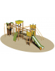 Villaggio a 4 torrette - scivolo poly - cm  905x480x350h