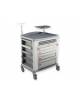 Carrello emergenza standard - cm 91,1x70,4x107,5h-con porta defibrillatore/monitor girevole e asta porta flebo regolabile in alt