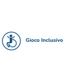 Villaggio multiattività inclusivo con 3 torrette e 2 pedane di accesso, - 2 scivoli polietilene - cm 1435x1321x430h