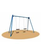 Altalena doppia certificata  in metallo 2 posti, per bambini da 3 a 8 anni- Sedili piani -Da interrare o da tassellare