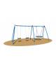 Altalena inclusiva certificata in metallo a 3 posti - 2 sedili gabbia/1 nido - adatta ai diversamente abili - cm 572x160x242h