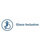 Altalena inclusiva certificata in metallo a 3 posti - 2 sedili gabbia/1 nido - adatta ai diversamente abili - cm 621x201x280h