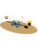 Bilico trave oscillante a 2 posti per parchi gioco, struttura in metallo e sedute in PEHD - cm 247x63x80h
