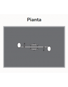Bilico trave oscillante a 2 posti per parchi gioco, struttura in metallo e sedute in PEHD - cm 247x63x80h