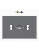 Bilico trave oscillante a 2 posti per parchi gioco, struttura in metallo e sedute in PEHD - cm 247x75x86h