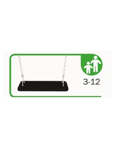 Altalena certificata in metallo a 2 posti per parchi gioco - sedili 1 piano e 1 gabbia - cm 348x201x280h