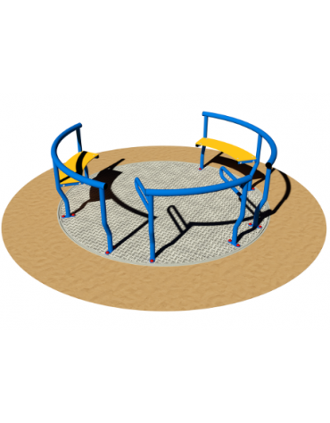 Giostra inclusiva in metallo con 2 divanetti e ancoraggio carrozzina - cm Ø203x64h