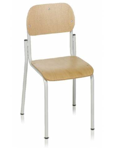 Sedia per scuola superiore con sedile e schienale in legno di faggio e struttura in tubolare Ø mm 22-Gradazione 6-CONFORME AI CA