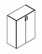 Contenitore armadio medio per ufficio - ante legno con serratura - colori a scelta - cm 90x45x117,9h