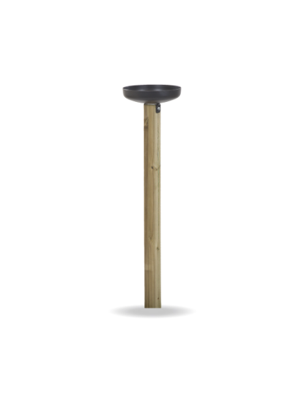 Posacenere da esterno con paletto in legno e contenitore in acciaio zincato - cm Ø30x75/100h
