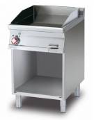 Fry top elettrico trifase-7,4kw, piastra liscia cromata SUPERCHROME cm 56x51 su mobile a giorno - dim. 60x70,5x90h