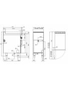 Fry top elettrico trifase-7,4kw, piastra liscia cromata SUPERCHROME cm 56x51 su mobile a giorno - dim. 60x70,5x90h