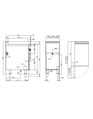 Fry top a gas-7 kw, piastra liscia cromata SUPERCHROME cm 56x51cm 36x51 su mobile a giorno – dim 40x70,5x90h