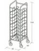 Carrello portavassoi in acciaio inox AISI 304 universali - supporto in filo - Portata vassoi 10 max cm 53x39 - Dimensioni cm 52x