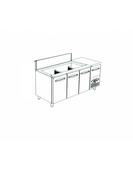 Tavolo Saladette refrigerato cm. 175,5x70x85h Tavolo Saladette refrigerato cm. 175,5x70x85h