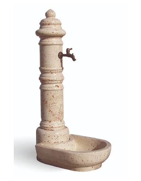 FONTANA IN GRANIGLIA DI MARMO SABBIATO - COLORI A SCELTA - PER ESTERNO - cm 66x45x121h - Conforme ai CAM